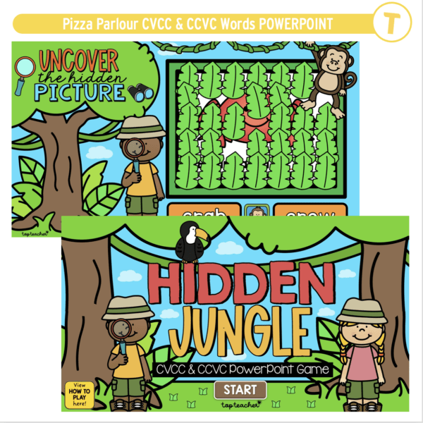 Hidden Jungle CVCC & CCVC Words POWERPOINT - Image 2